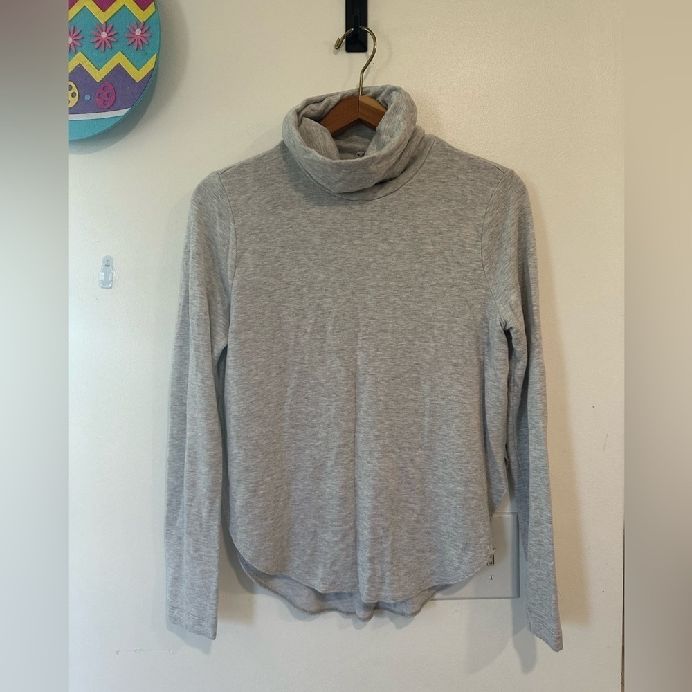 Lou & Grey Cowl Neck Pullover Sweater Womens Med Gray Long Sleeve Rayon Blend